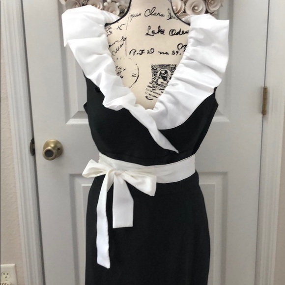 DONATED!! Black & White ruffle cocktail dress - Picture 2 of 6